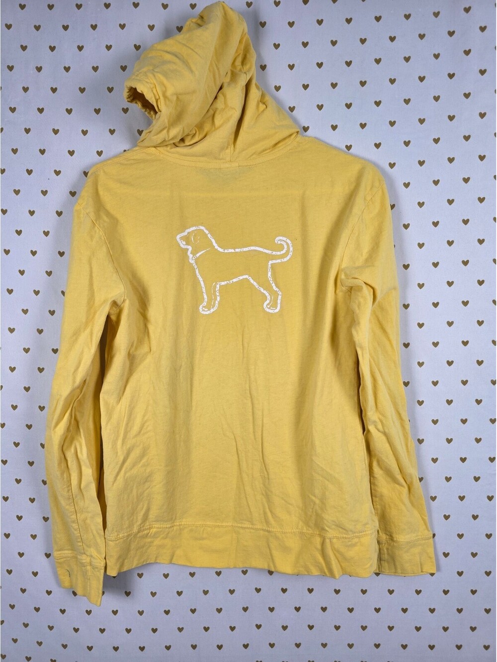 The Black Dog Classic Collection Yellow Hooded Shirt Hoodie Dog Logo Small